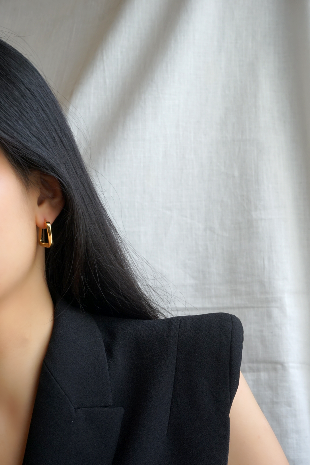 Golden Square Hoop Earrings