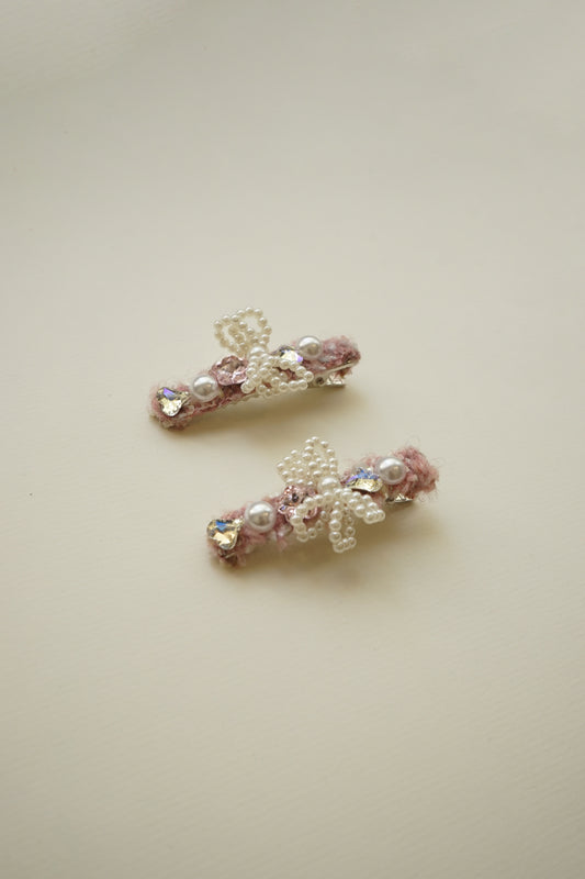 Blush Camellia Hair Pins
