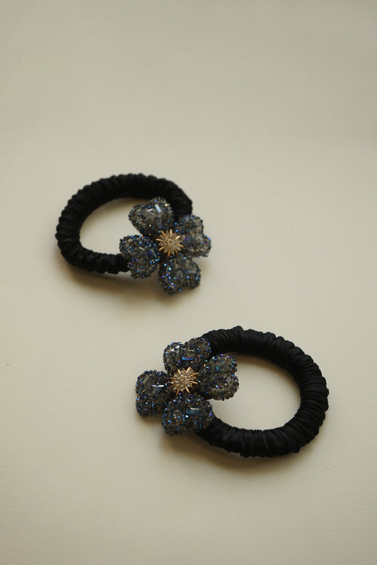 Bleu Fleur Hair Ties